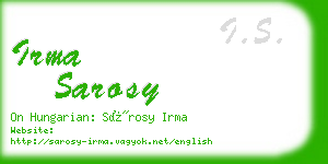 irma sarosy business card